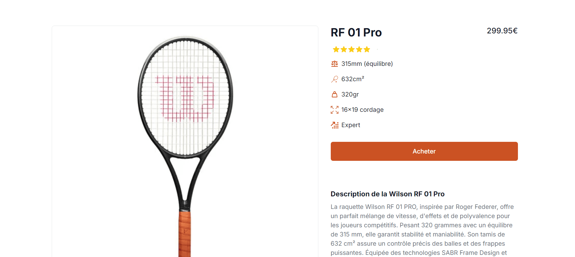 Comparateur raquettes tennis - Screenshot 4