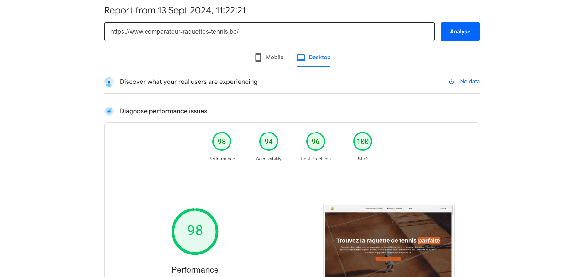 Comparateur raquettes tennis - Screenshot 5